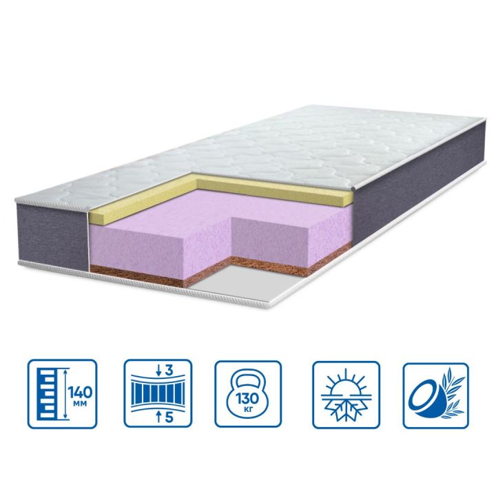 Ортопедичний матрац Eurosleep Brave Memory-Cocos 150х190 см