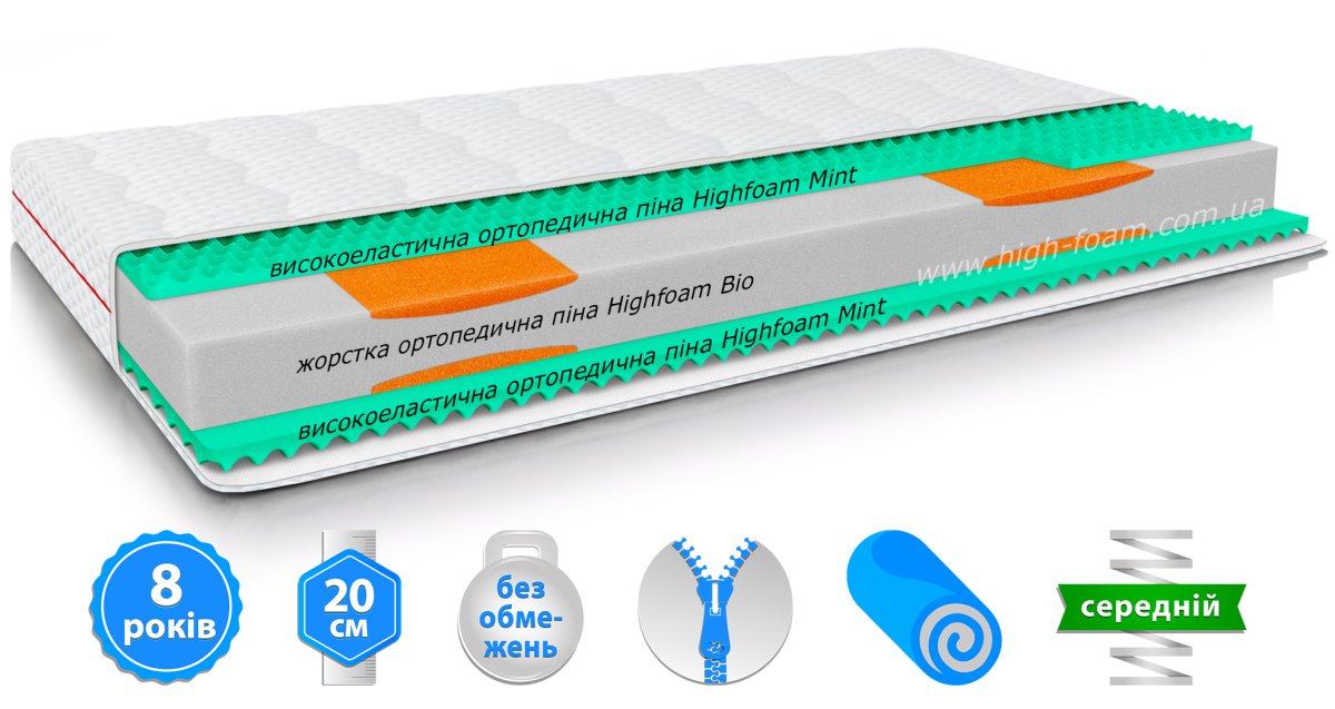 Ортопедический матрас HighFoam Noble Aurum Minto 90x200