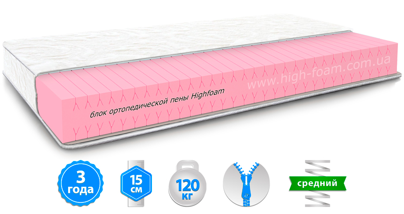 Ортопедичний матрац HighFoam Zephyr Lazy Muss 160x200