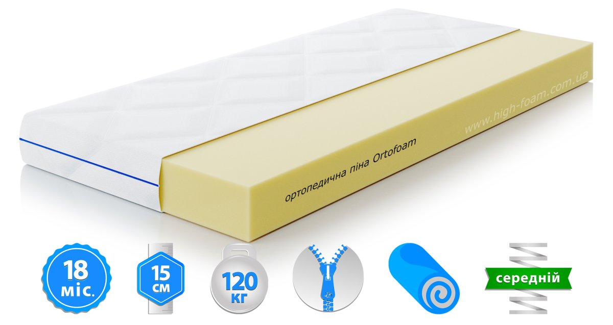 Ортопедичний матрац HighFoam Largo Slim 90x190