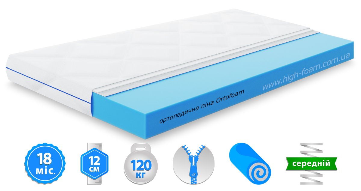Ортопедичний матрац HighFoam Largo Opti Slim Нестандартний розмір