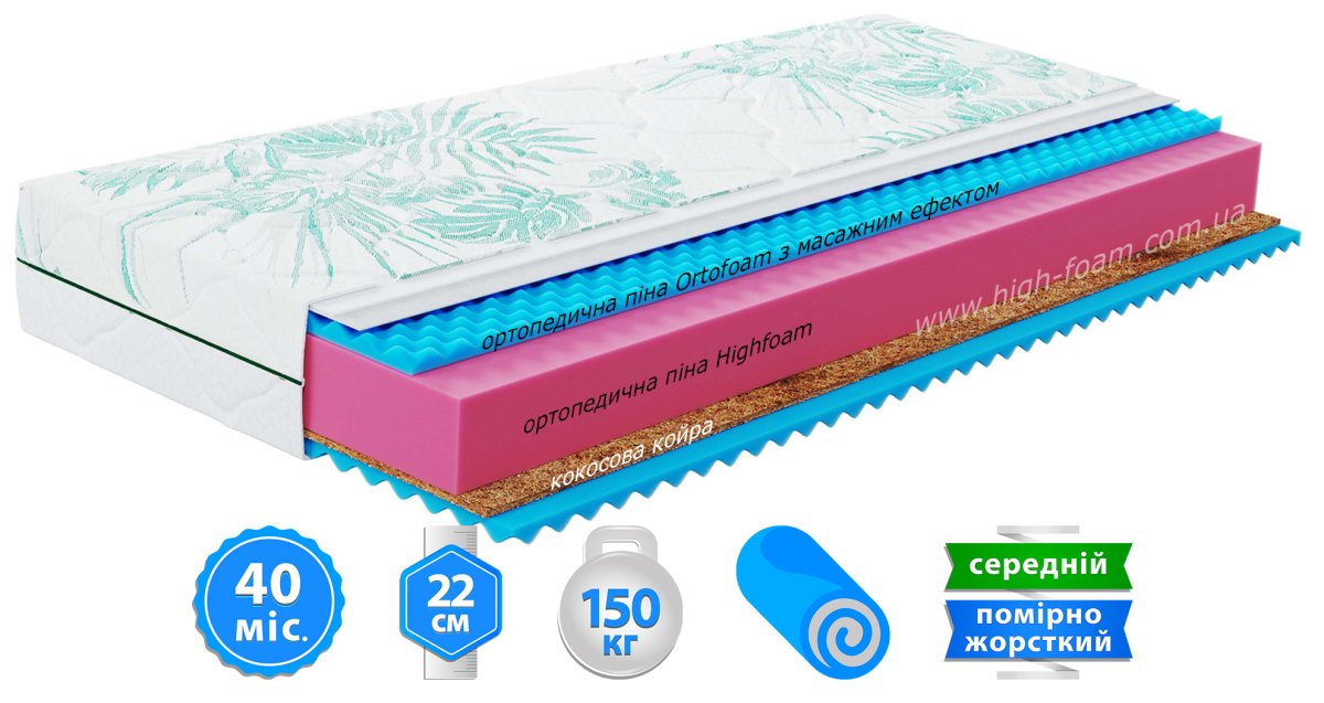 Ортопедический матрас HighFoam Keiko Mori 90x190