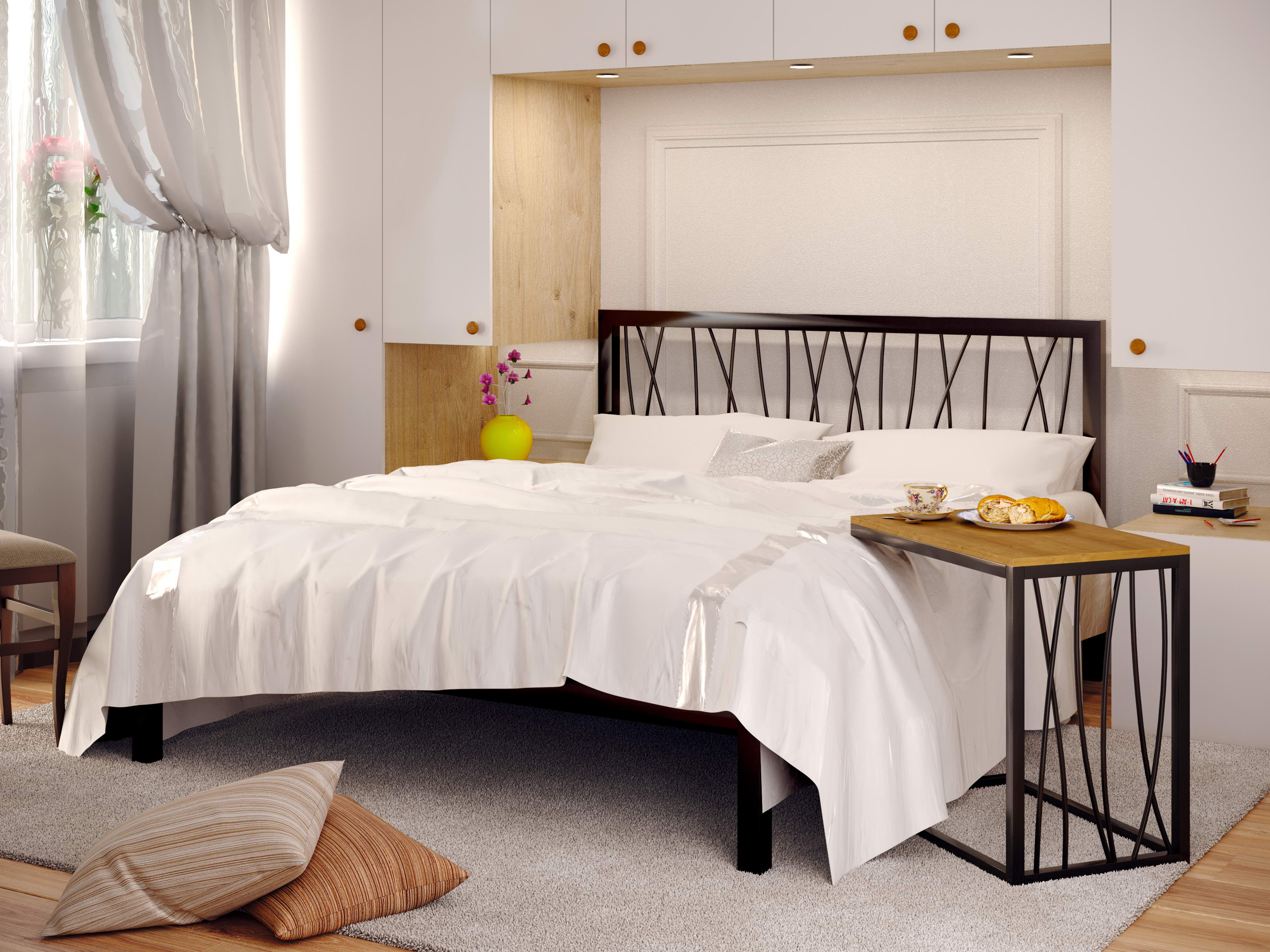 Металеве ліжко Bergamo 1 140x200 см Коричневий