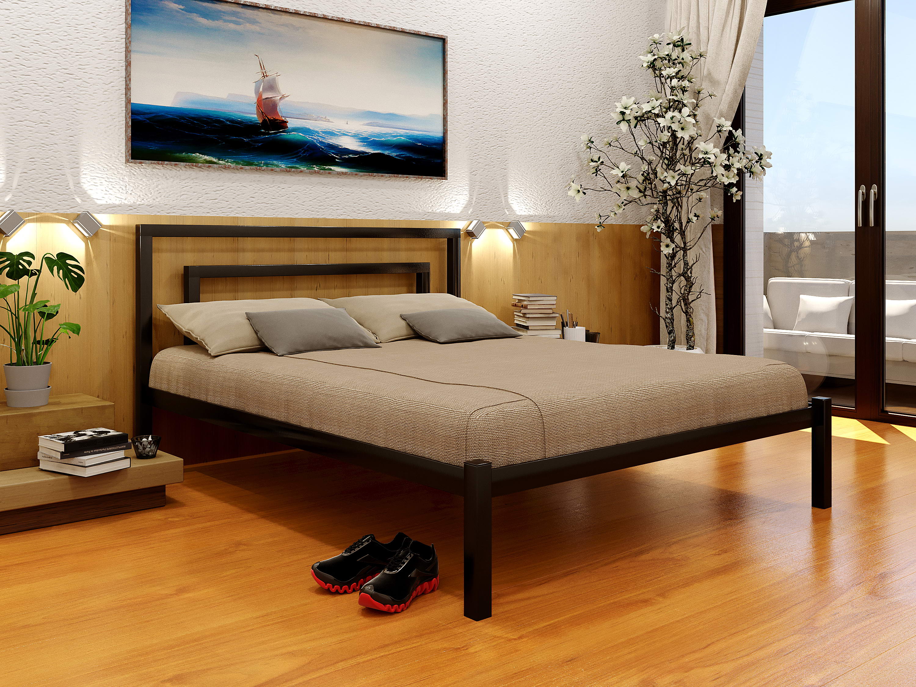 Металеве ліжко Brio 1 120x190 см Білий