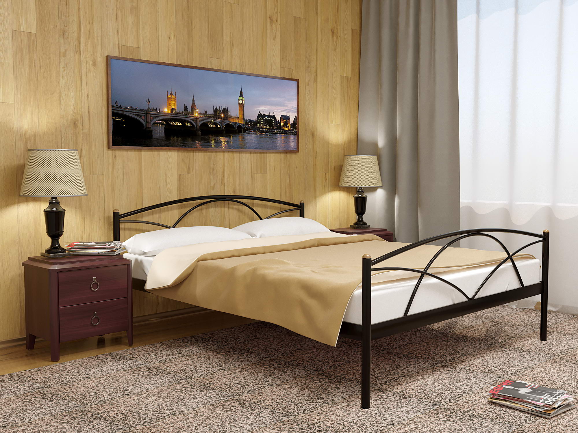 Металеве ліжко Palermo 2 160x190 см Білий