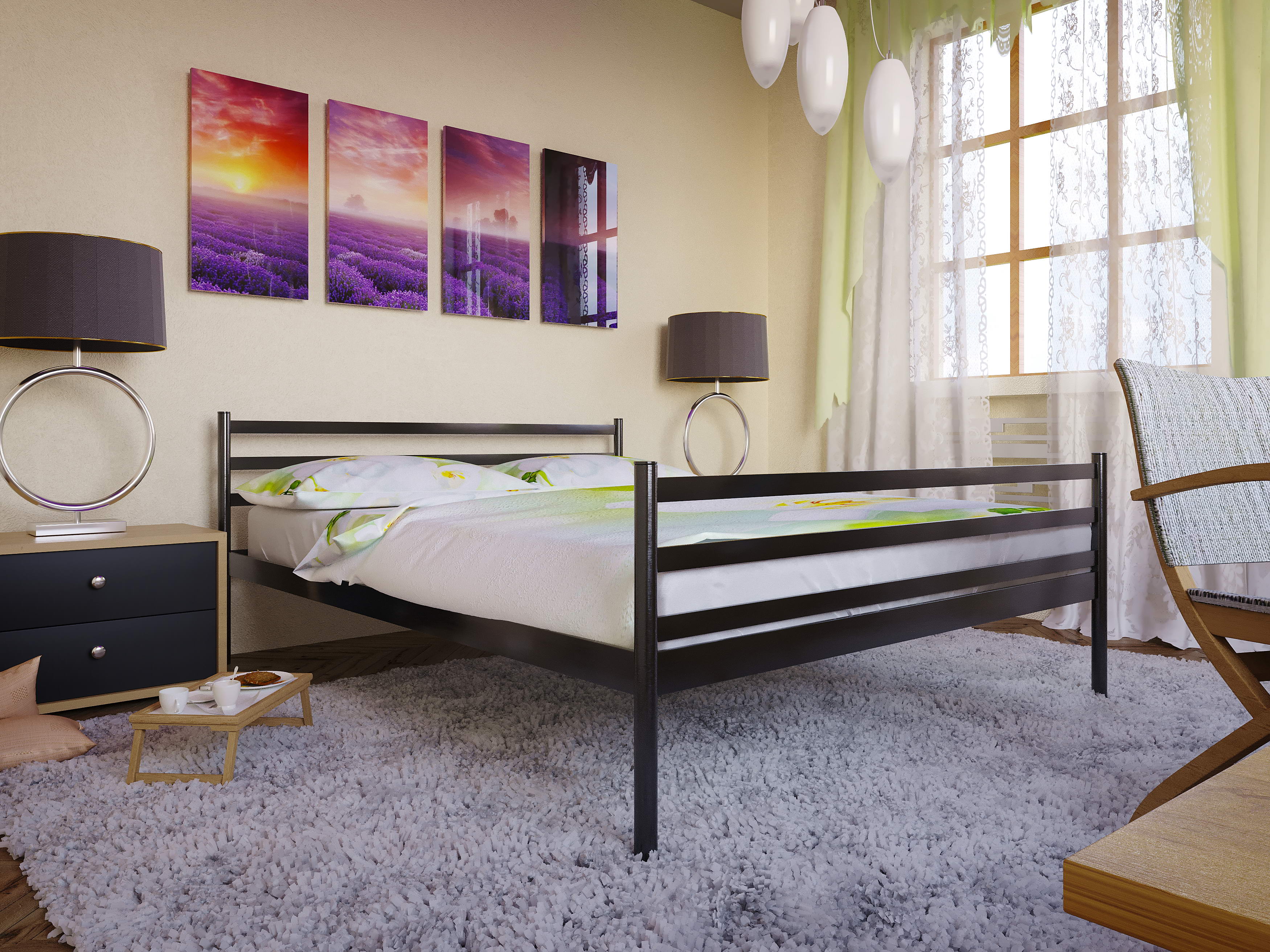 Металеве ліжко Fly 2 120x200 см Коричневий