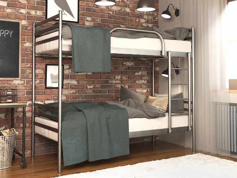 Металеве ліжко двоповерхове Fly Duo 80x200 см Білий