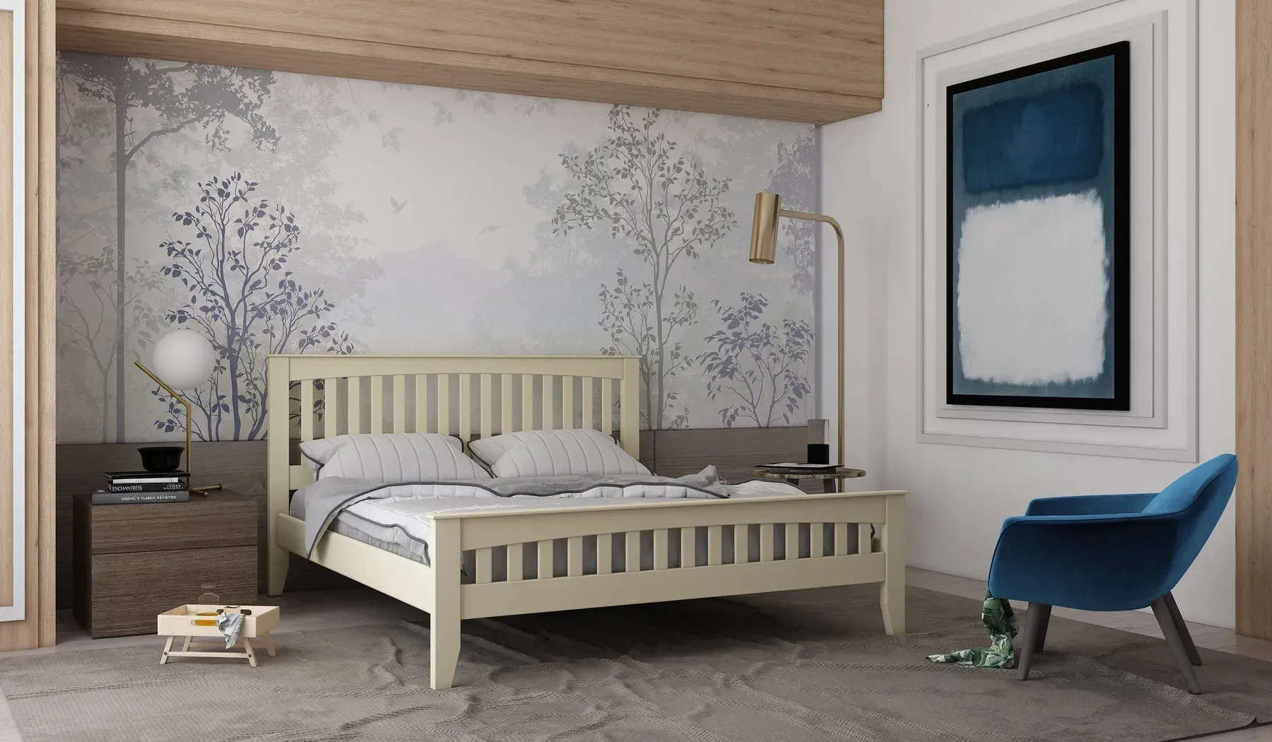 Ліжко Stemma Альберта 90х200, з шухлядами, колір S7010R90B