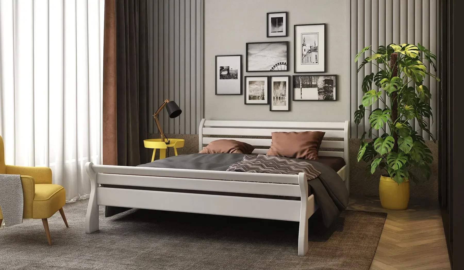 Ліжко Stemma Верона 90х200, з шухлядами, колір Горіх темний