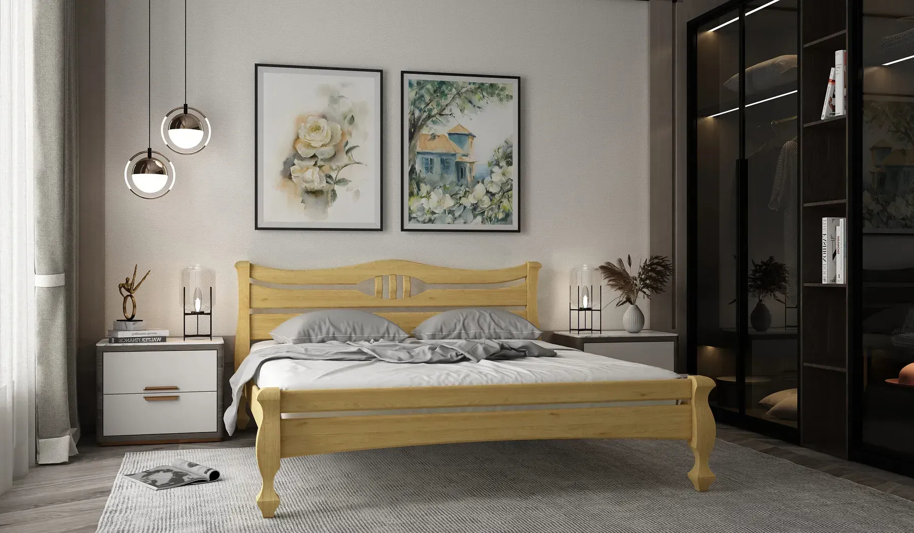 Ліжко Stemma Даллас 180х200, з шухлядами, колір RAL9003