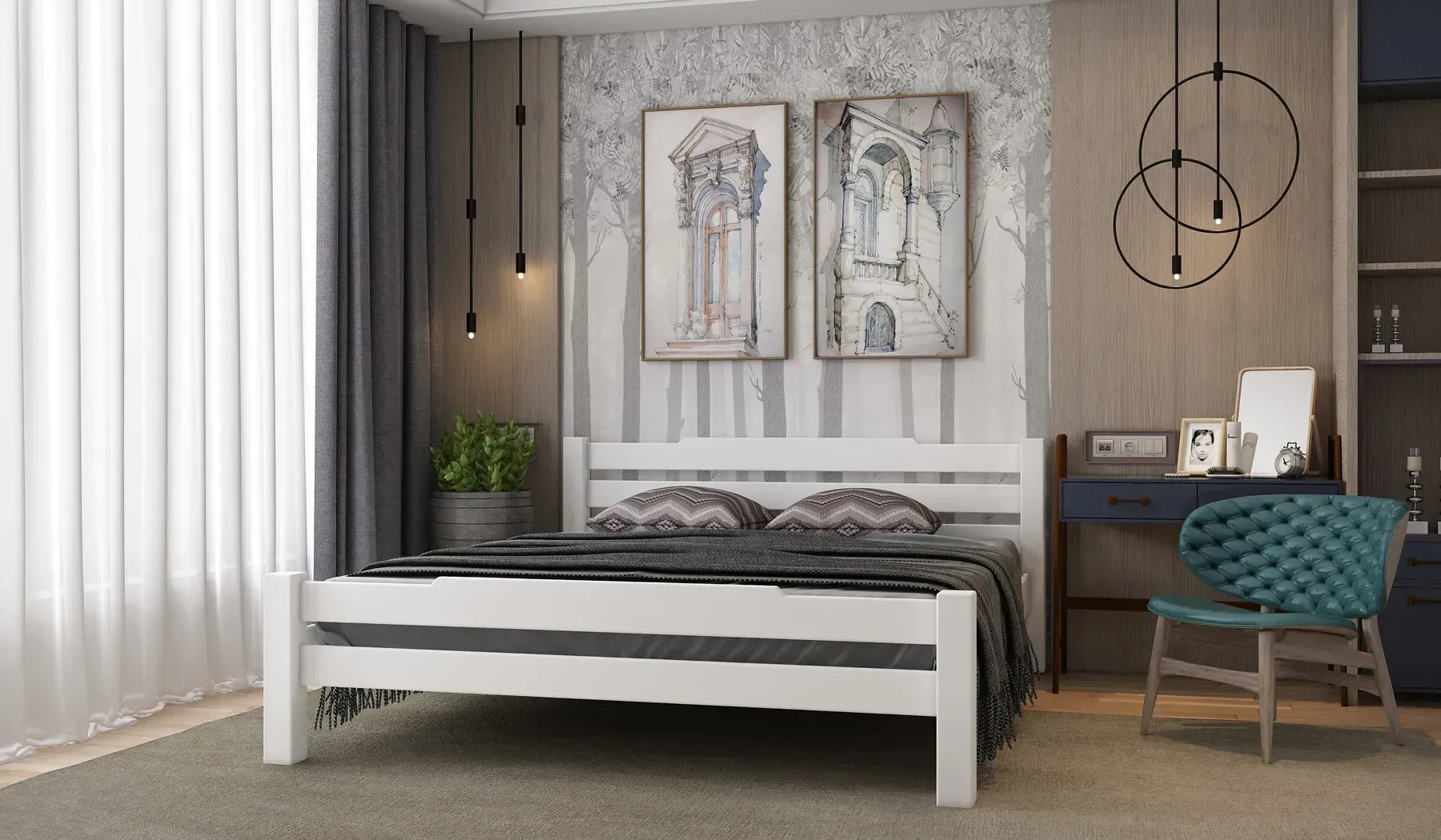 Ліжко Stemma Нортон 160х200, з шухлядами, колір S0520Y70R