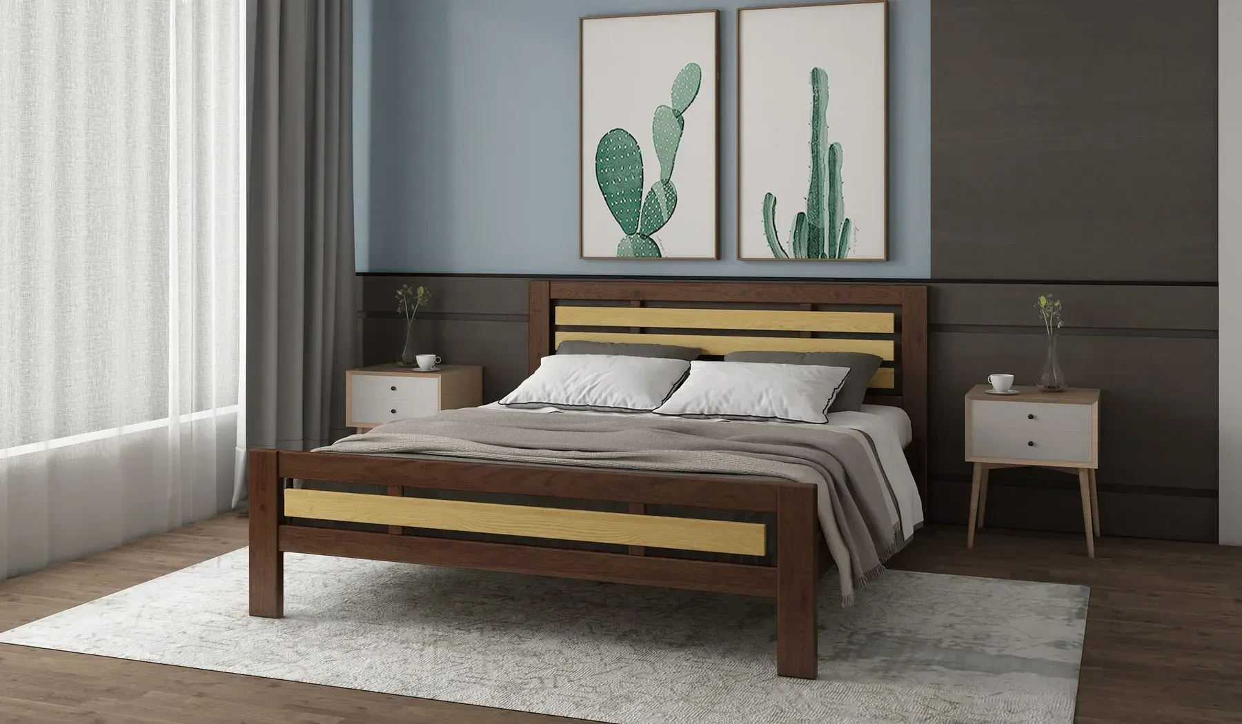 Ліжко Stemma Роял 140х200, з шухлядами, колір S0520R30B