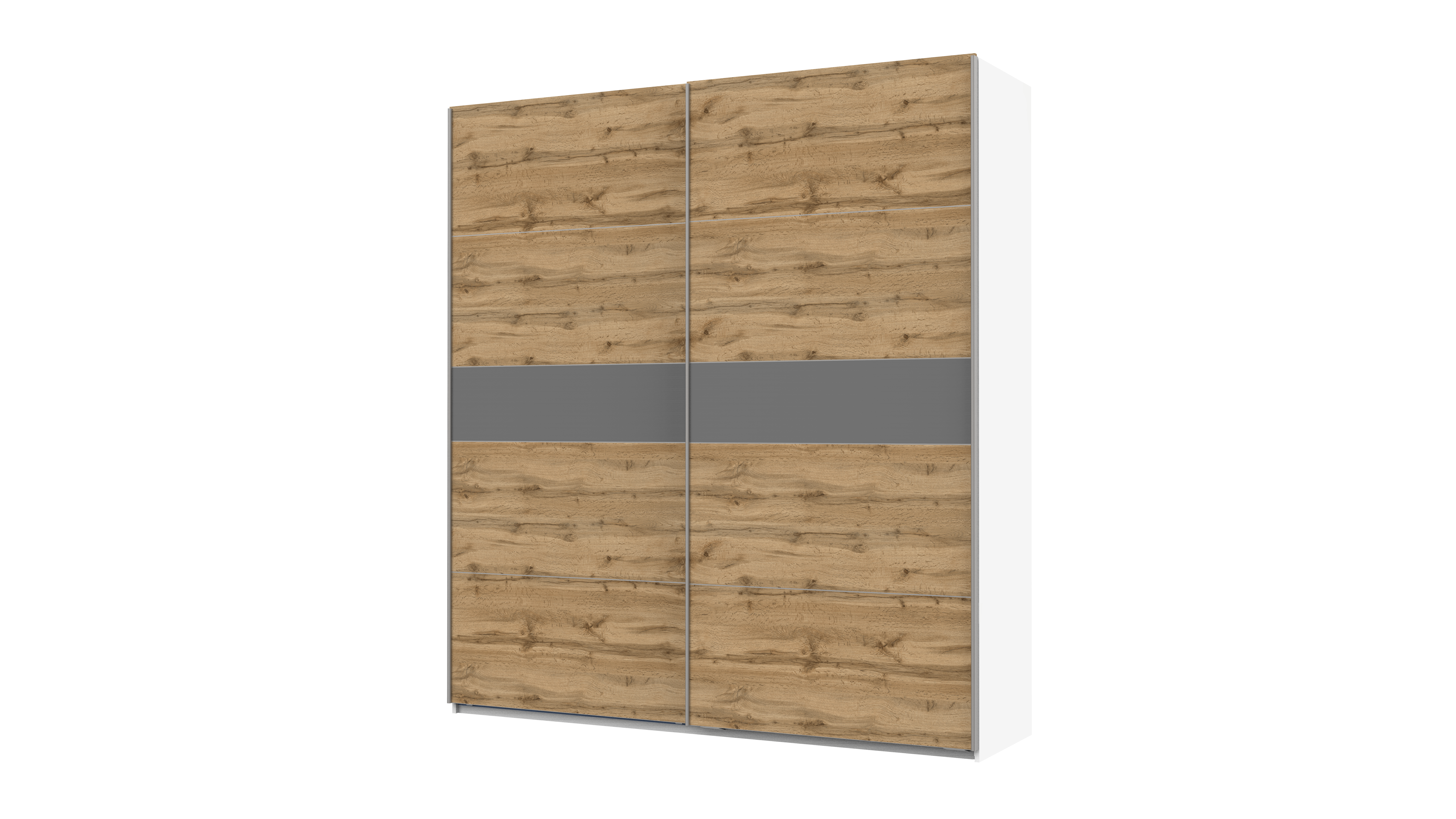 Шафа купе Doros G-Caiser Білий / Тахо вставка Графіт 2 ДСП / 5 частин 220х60х240