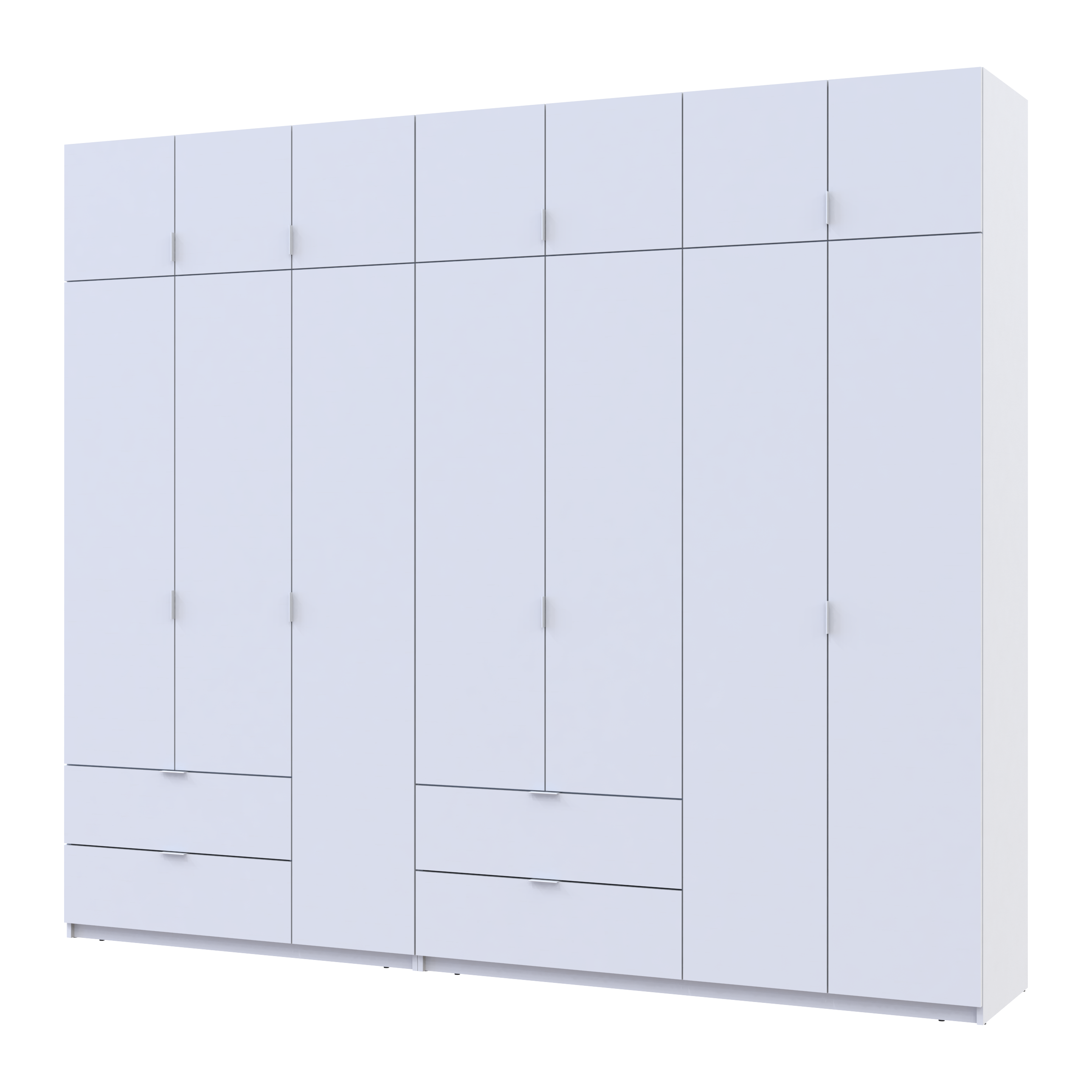 Розпашна Шафа для одягу Doros Лукас Білий 3+4 ДСП 280х50х240 (42005118)