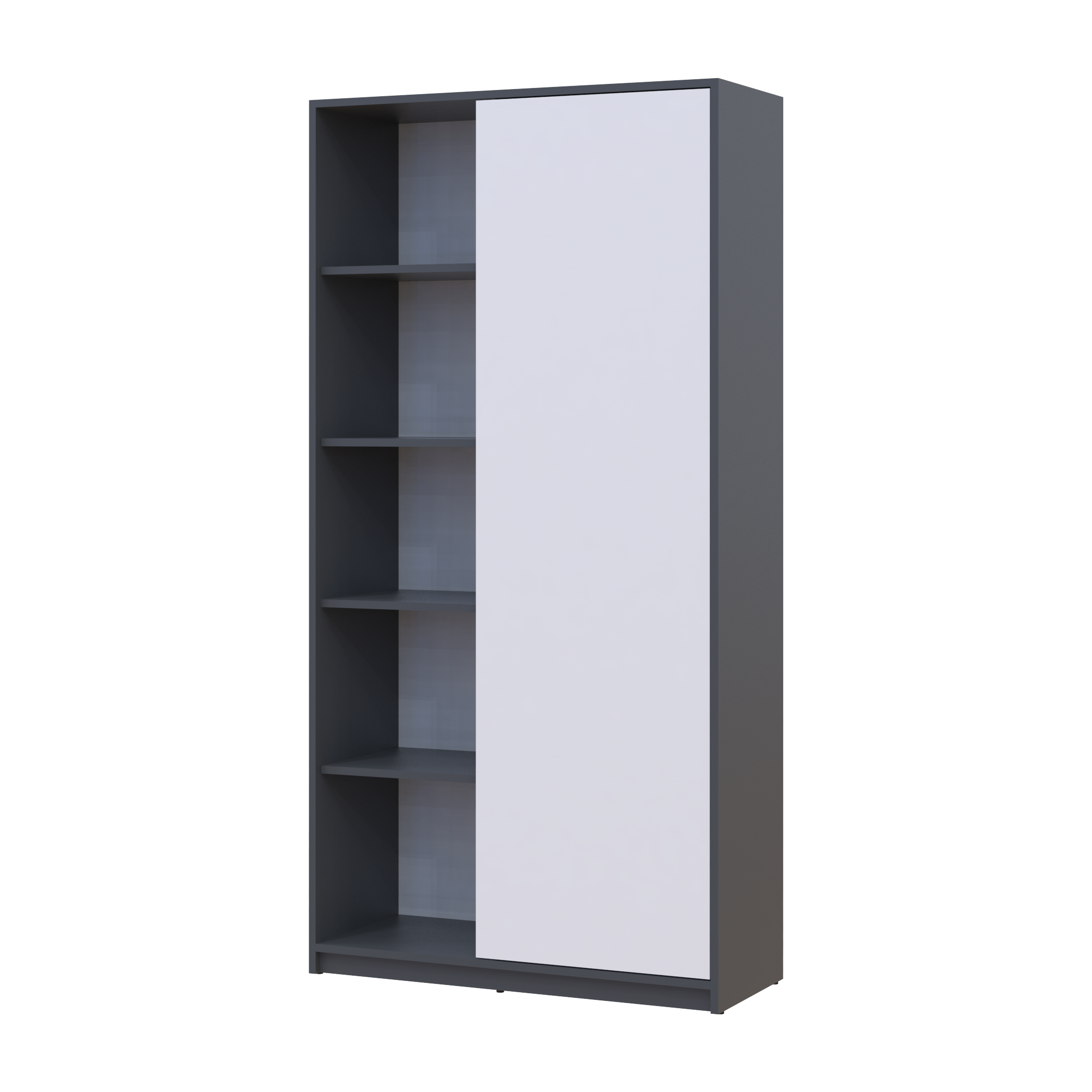 Розпашна Шафа Doros Студент Графіт/Білий 90х38х180 (44900273)