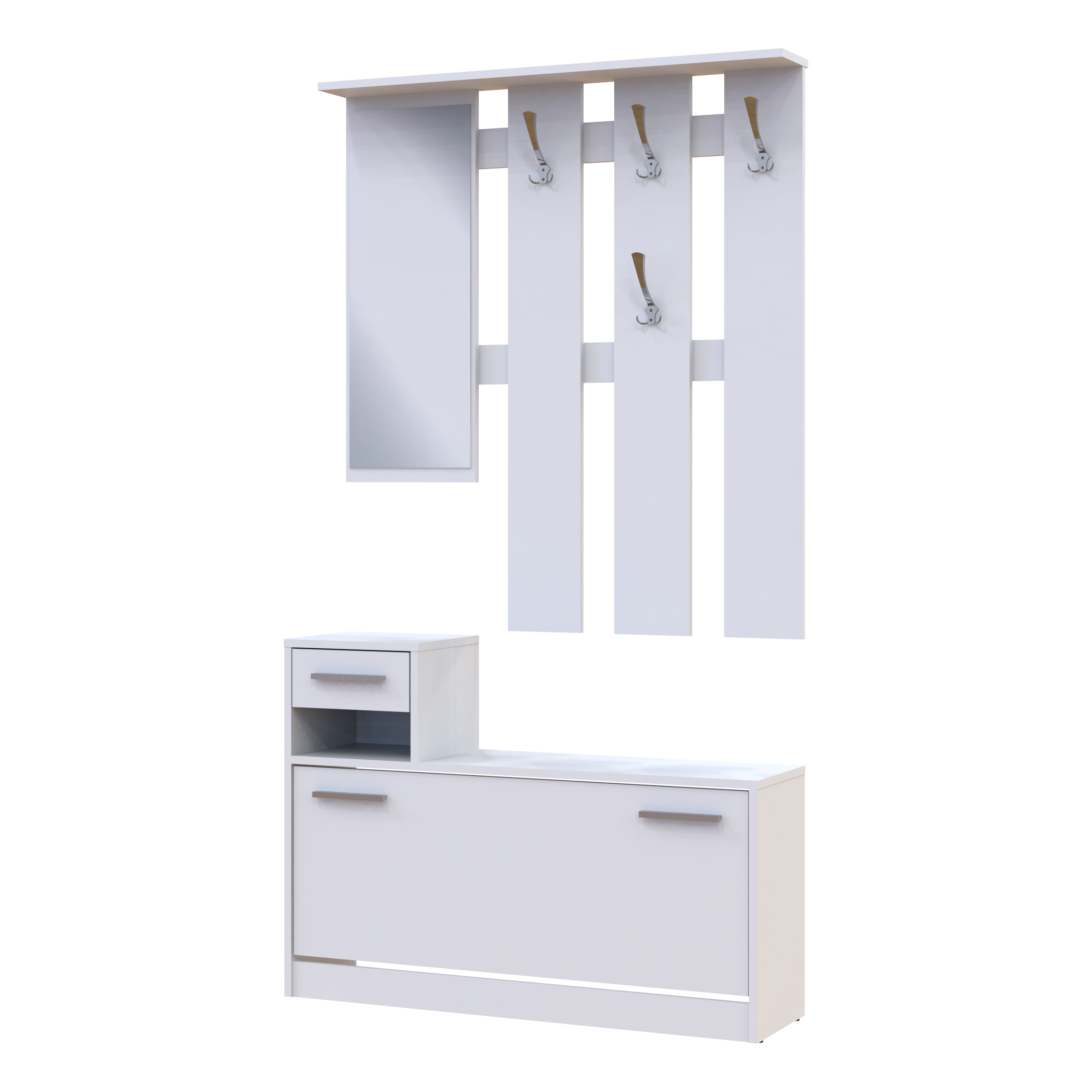 Передпокій Doros Alice Білий/Білий 1 дзеркало 100х25х182,9 (44900237)