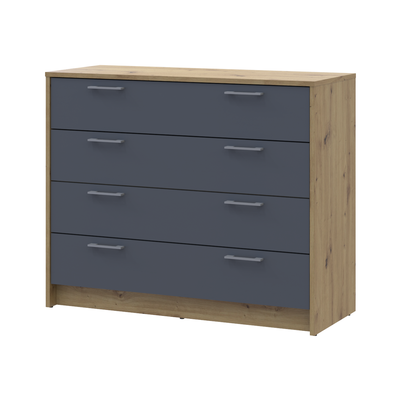 Комод Doros Ронді Дуб Артізан/Графіт 4 шухляди 100х40х82 (41516186)