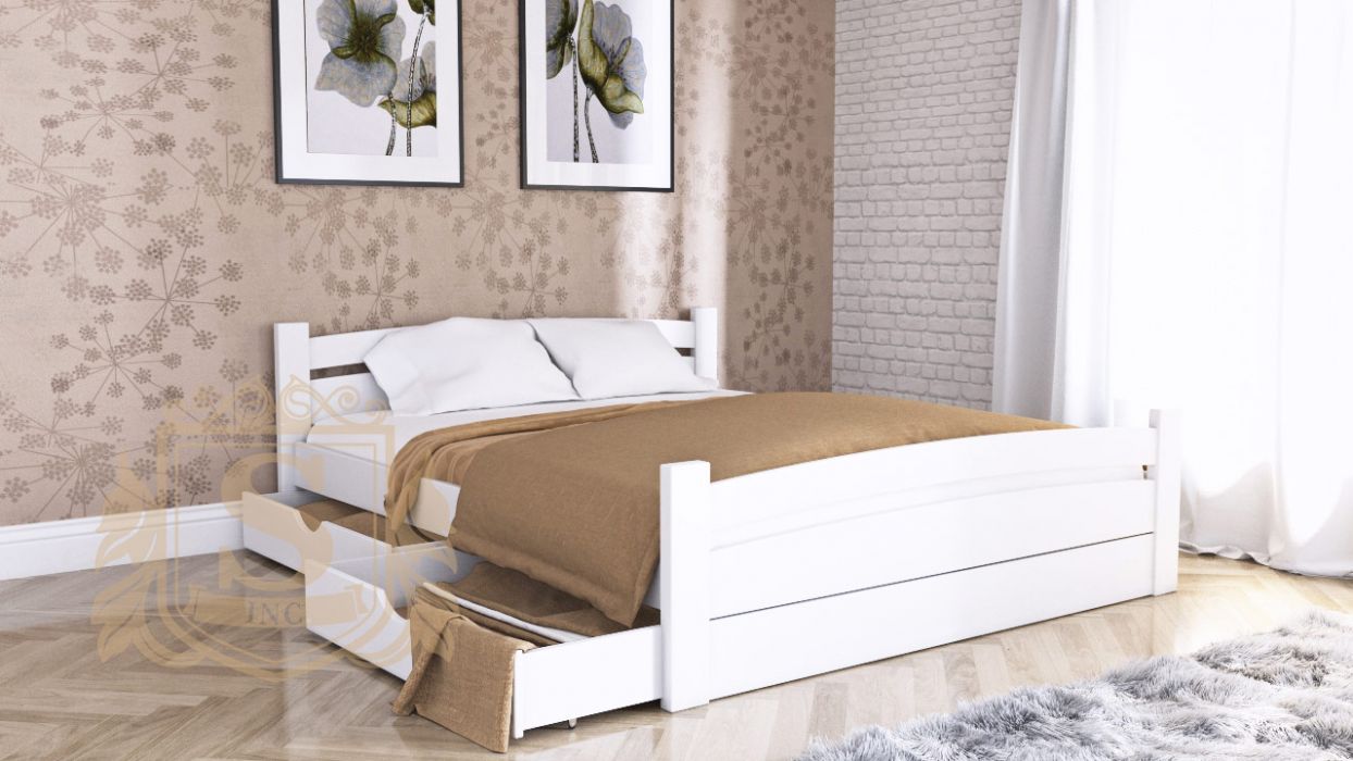 Кровать «Милана Плюс» | Белый | с 2 ящиками | 160*200