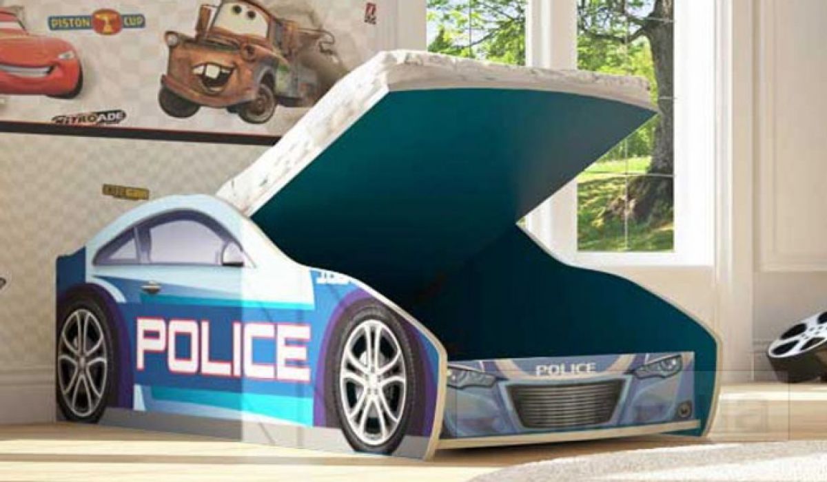 Кровать-машинка «Полиция New с подъемником» 60*120