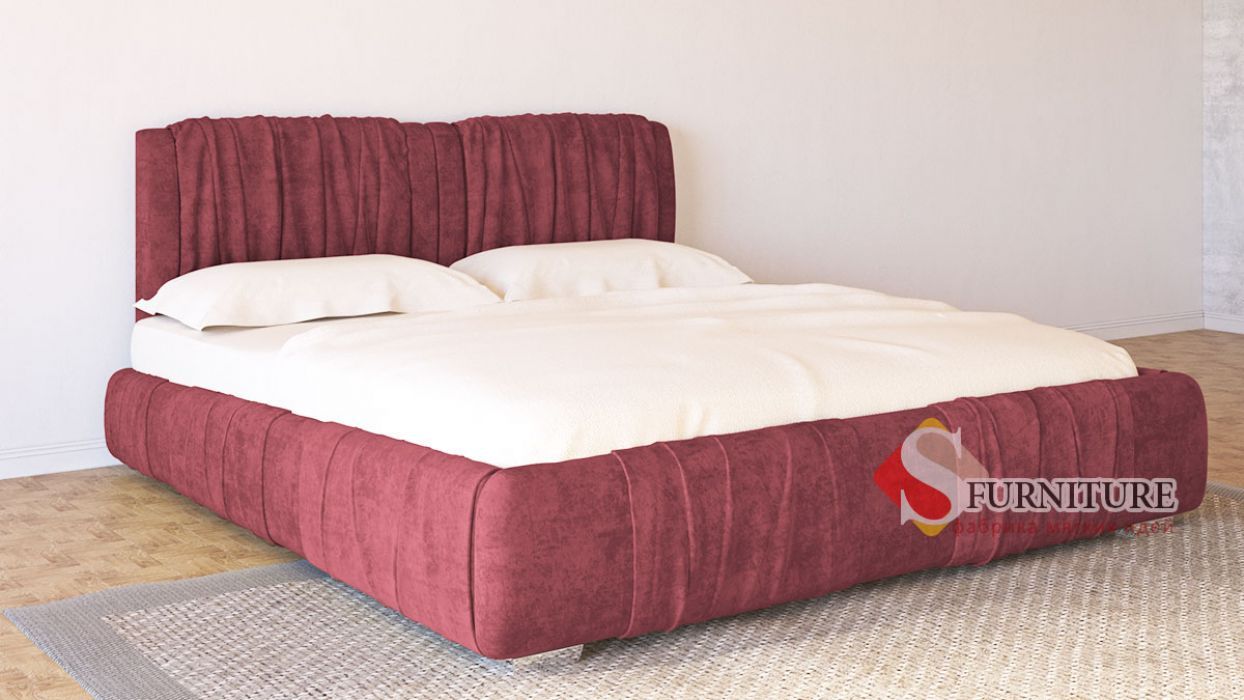 Кровать-подиум «Шарлотта» 180*200 | Ткань | с матрасом беспружинным - Softness (Pristine Up)