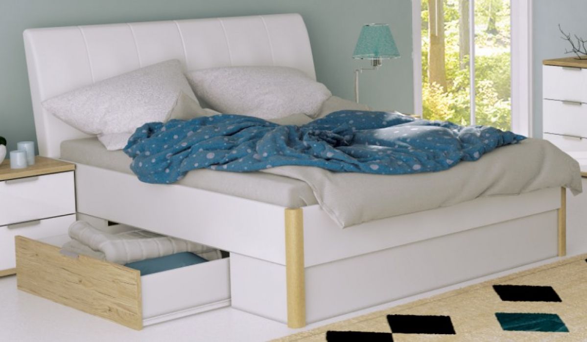 Кровать белая «Флоренция» (М) 1,8 | с матрасом беспружинным - Softness (Pristine Up)