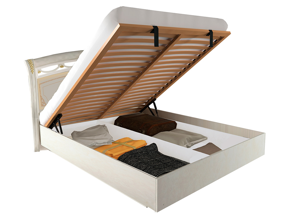 Ліжко Міромарк «Роселла» 160х200 (З механізмом ламелі крок 6,5 см) Радіка беж