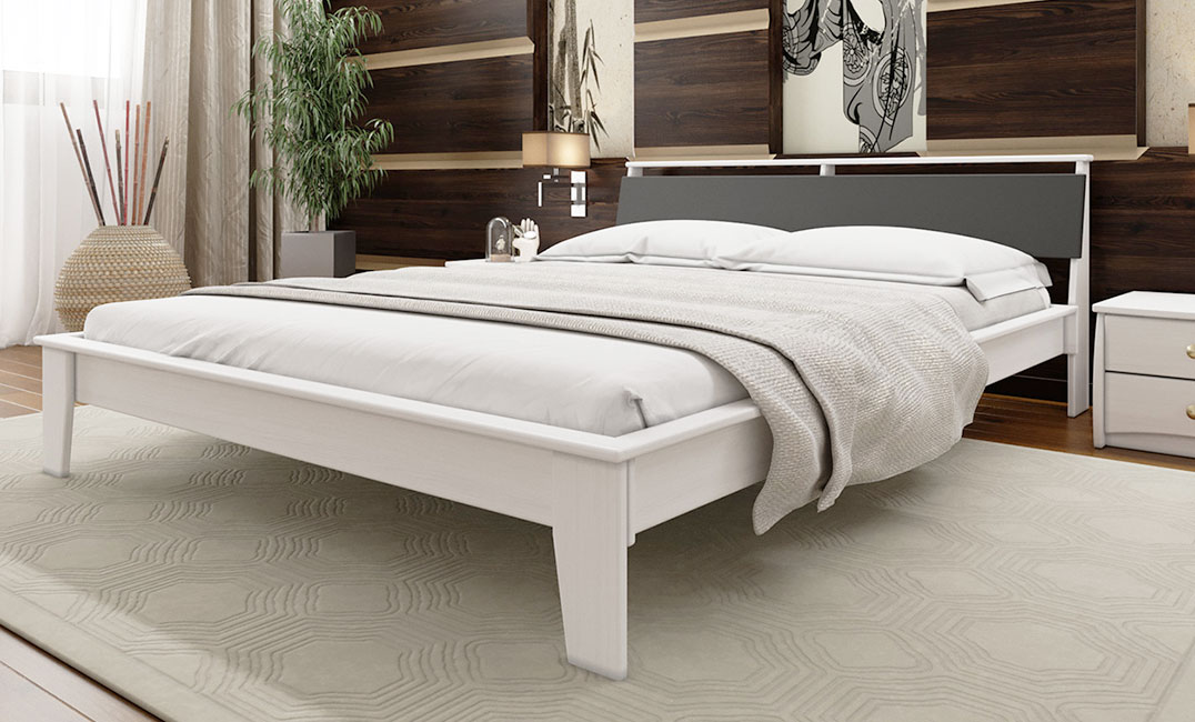 Кровать белая «Венеция» с мягким изголовьем 160*200
