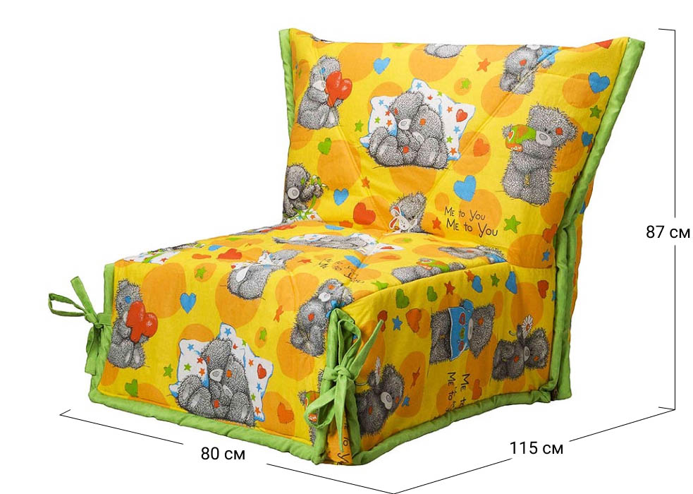 Крісло-ліжко без принта СМС 0,8 Novelty | 80x115x87