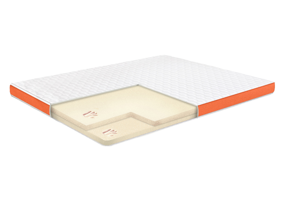 Тонкий матрац скручений Flip Оранж 160x190 см • висота 6 см