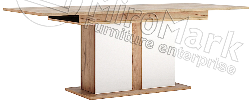 Стіл столовий розсувний трансформер Міромарк • 73,5x150(200)x90 • Дуб Крафт + Білий
