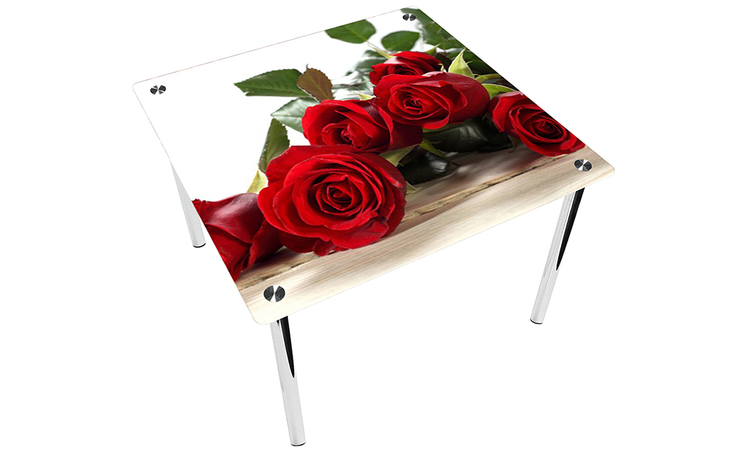 Стол обеденный квадратный «Red Roses» | 90*90