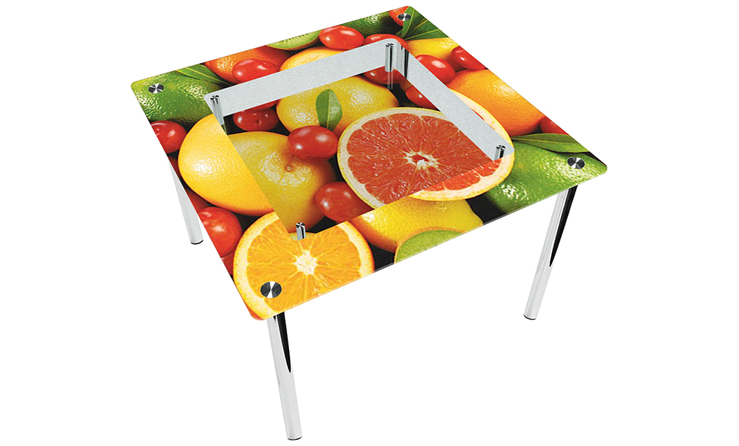Стол обеденный квадратный «Fruit» с полкой  | 110*110
