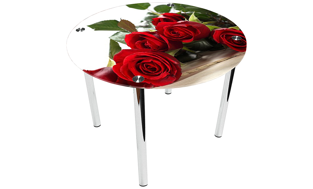 Стол обеденный круглый «Red Roses» | 90*90