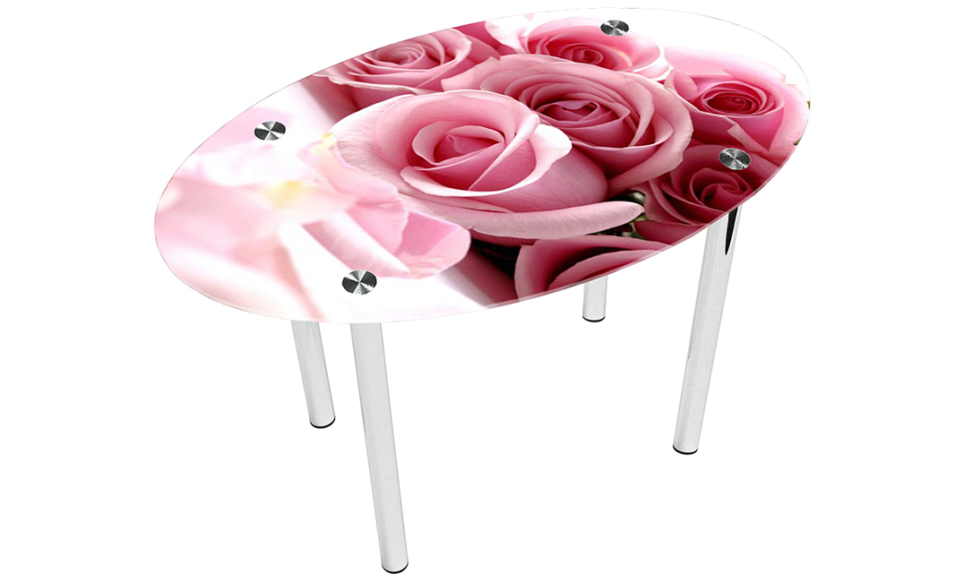 Стол обеденный овальный «Pink Roses» | 120*75