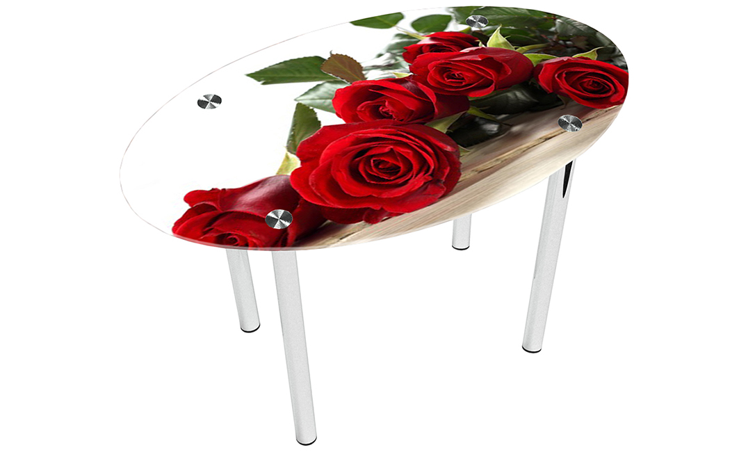 Стол обеденный овальный «Red Roses» | 120*75