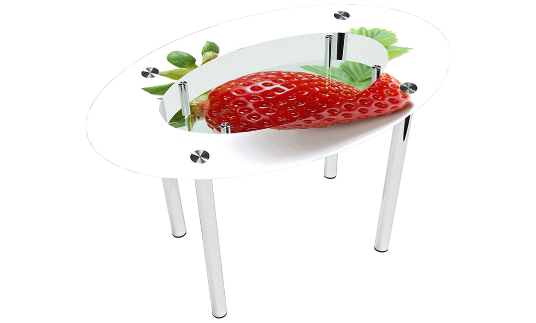 Стол обеденный овальный «Sweet berry» с полкой  | 120*75