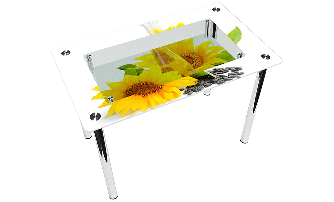 Стол обеденный прямоугольный «Sunflower» с полкой  | 110*65