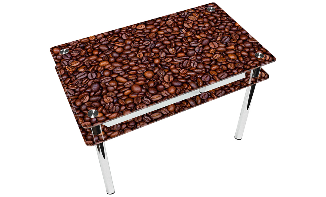 Стол обеденный прямоугольный «Coffee aroma» с проходящей полкой | 91*61