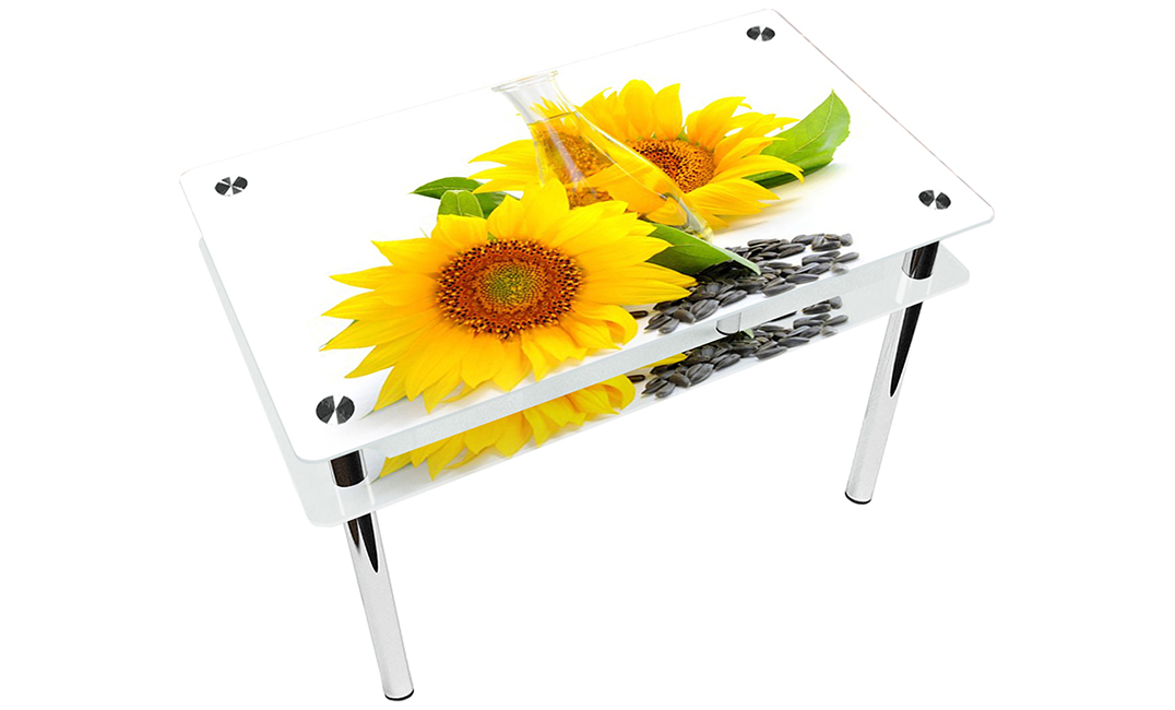 Стол обеденный прямоугольный «Sunflower» с проходящей полкой | 91*61