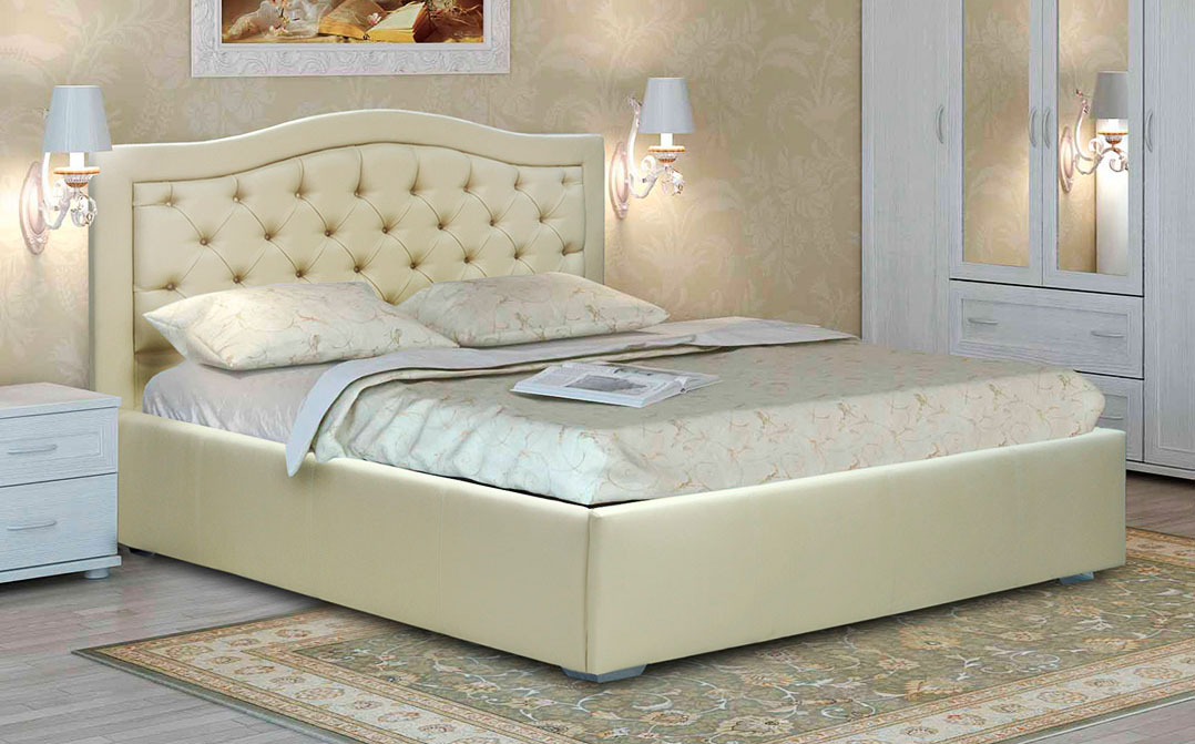 Ліжко мяке з ламелями (крок 6 см) • Квін • 140х190