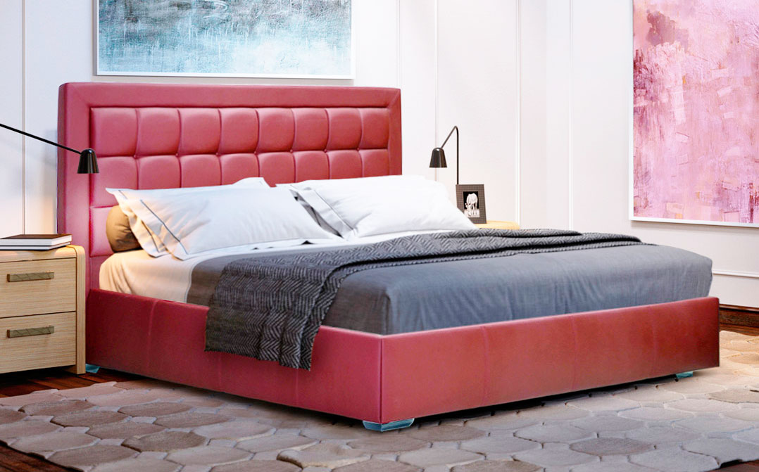 Ліжко мяке з ламелями (крок 6 см) • Шоко • 140х200