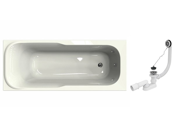 Ванна акрилова прямокутна KOLO SENSA 170х70 без ніг XWP357000N з сифоном Аlca Plast A501