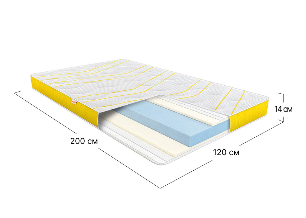 Матрац дитячий Smart Kids Banana 120x200 см • висота 14 см (середня жорсткість)