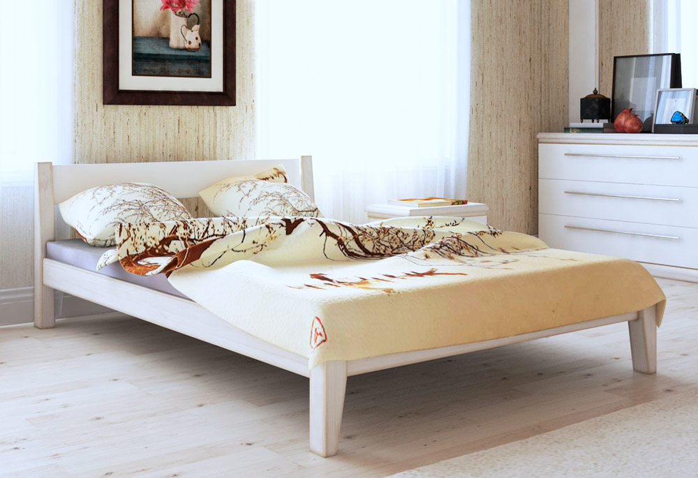 Ліжко - Арт меблі - Дерево - Фаворит біла - 160х190 см