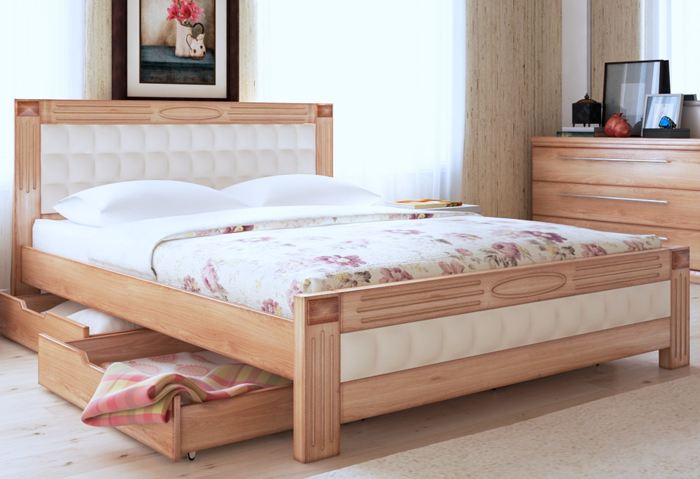Ліжко - Арт меблі - Дерево - Фортуна - 140х190 см