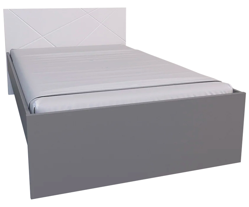 Ліжко • МДФ • Х-12 Х-Скаут • 120х200 • Білий мат + Сірий шифер