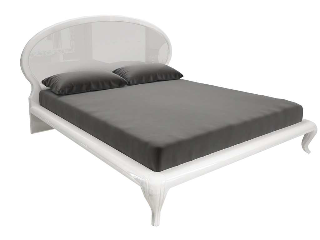 Ліжко Міромарк «Імперія» 160х200 (З ламелями крок 6,5 см) Глянець білий