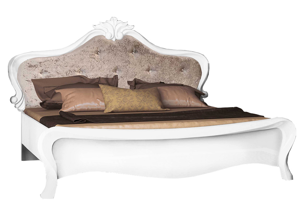 Ліжко Міромарк «Прованс (М)» 160х200 (З ламелями крок 6,5 см) Глянець білий