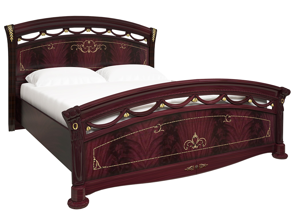Кровать Миромарк «Роселла Люкс» 160х200 (С ламелями премиум шаг 2,5 см) Перо рубино