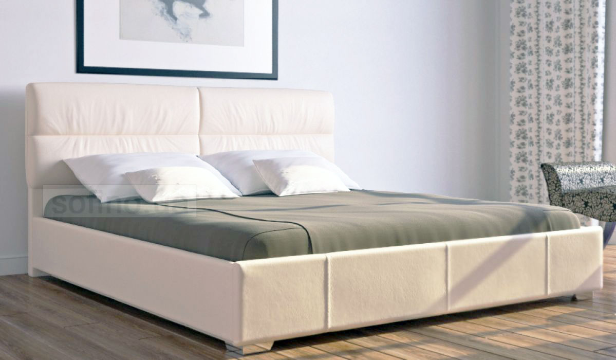 Ліжко біле мяке з механізмом (крок 3,5 см) • Манчестер • 180х200